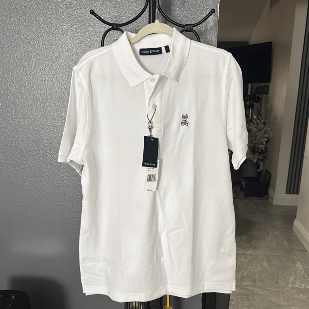 Psycho Bunny White Polo Shirt Classic Cotton Design Sz 6